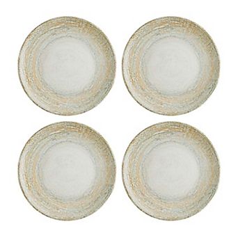 Patera dia.9" Round Decorated Porcelain Plate (Set of 4)
