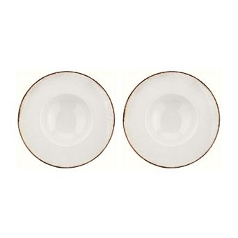 Retro dia.11" h:2.5" 14 oz. Round Decorated Porcelain Bowl (Set of 2)