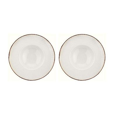 Retro dia.11" h:2.5" 14 oz. Round Decorated Porcelain Bowl (Set of 2)