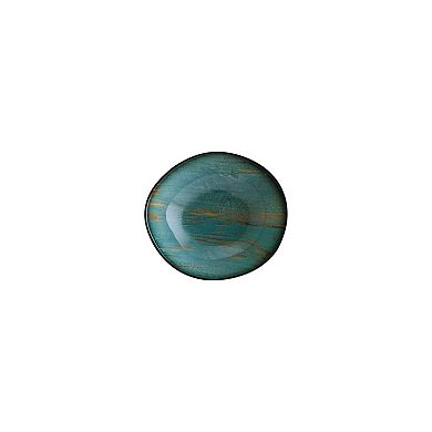 Madera 7" x 6.5" x h:2" 17 oz. Organic Shape Decorated Porcelain Bowl (Set of 4)