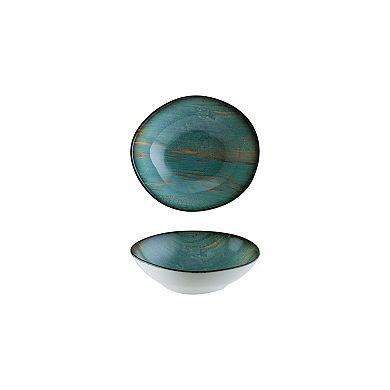 Madera 7" x 6.5" x h:2" 17 oz. Organic Shape Decorated Porcelain Bowl (Set of 4)