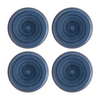 Dusk dia.12" Round Blue Porcelain Plate (Set of 4)