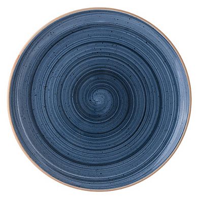 Dusk dia.12" Round Blue Porcelain Plate (Set of 4)