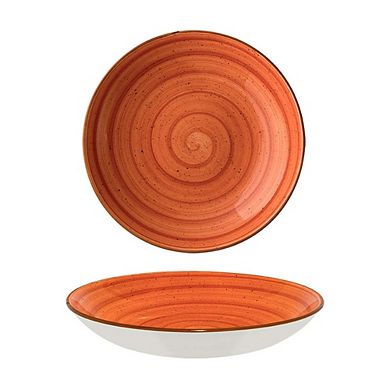 Terracota dia.10" h:2" 44 oz. Round Terracotta Porcelain Bowl (Set of 2)