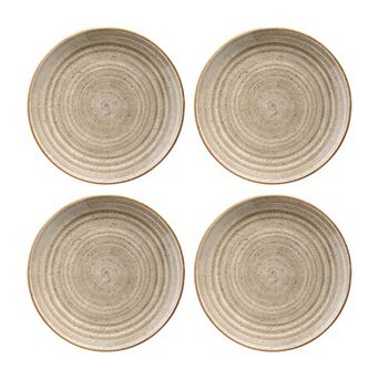 Terrain dia.8.25" Round Brown Porcelain Plate (Set of 4)