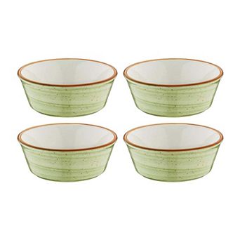 Therapy dia.4.75" h:1.75" 10 oz. Round Green Porcelain Bowl (Set of 4)