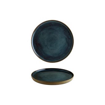 Sphere Ocean dia.8.75" Round Blue Porcelain Plate