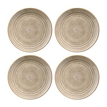 Terrain dia.10.5" Round Brown Porcelain Plate (Set of 4)