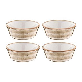 Terrain dia.4.75" h:1.75" 10 oz. Round Brown Porcelain Bowl (Set of 4)