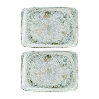 Odette 9" x 6" Rectangular Decorated Porcelain Plate (Set of 2)