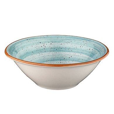 Aqua dia.8" h:2.5" 30 oz. Round Blue Porcelain Bowl (Set of 2)