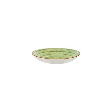 Therapy dia.9" h:2" 34 oz. Round Green Porcelain Bowl (Set of 4)
