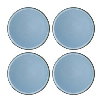 Sky dia.8.75" Round Blue Porcelain Plate (Set of 4)