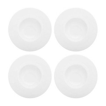 Porcelain Madrid dia.10.5" h:2" 13 oz. Round White Porcelain Bowl (Set of 4)