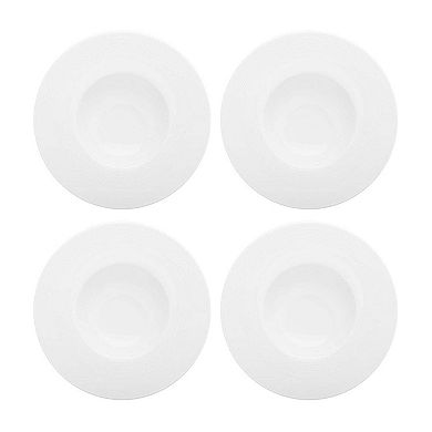 Porcelain Madrid dia.10.5" h:2" 13 oz. Round White Porcelain Bowl (Set of 4)