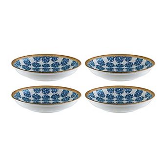 Calif dia.6" h:1.5" 11 oz. Round Decorated Porcelain Bowl (Set of 4)