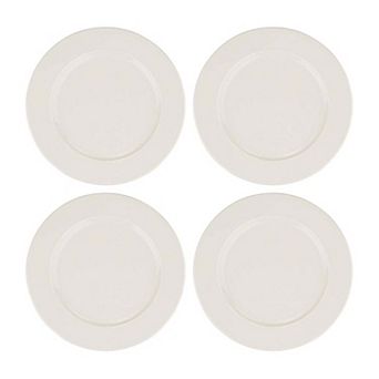 Banquet dia.9.25" Round Warm White Porcelain Plate (Set of 4)