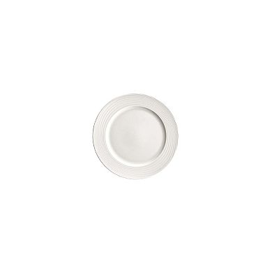 Loop dia.6.75" Round Warm White Porcelain Plate (Set of 4)
