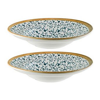 Calif dia.10.75" h:2.25" 16 oz. Round Decorated Porcelain Bowl (Set of 2)