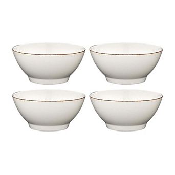 Retro dia.4.75" h:2.25" 10 oz. Round Decorated Porcelain Bowl (Set of 4)