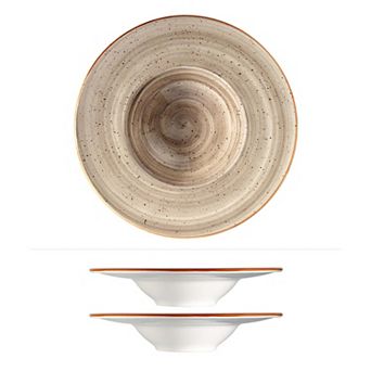 Terrain dia.11" h:2.5" 14 oz. Round Brown Porcelain Bowl (Set of 2)