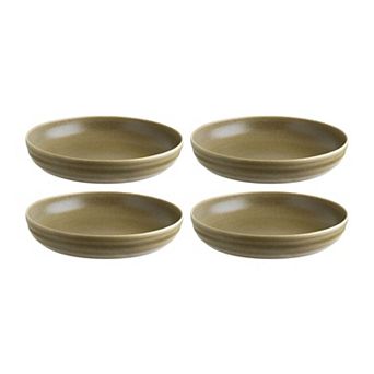 Terra Pott dia.9" h:1.75" 36 oz. Round Brown Porcelain Bowl (Set of 4)