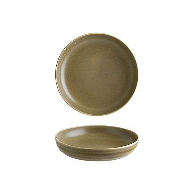 Terra Pott dia.9" h:1.75" 36 oz. Round Brown Porcelain Bowl (Set of 4)