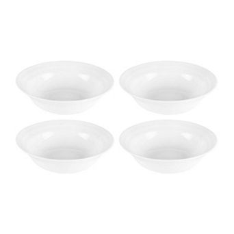 Porcelain Lizbon dia.7.25" h:2.25" 24 oz. Round White Porcelain Bowl (Set of 4)