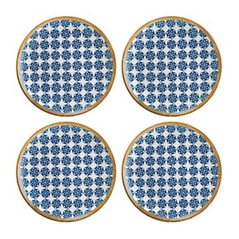 Calif dia.10" Round Decorated Porcelain Plate (Set of 4)