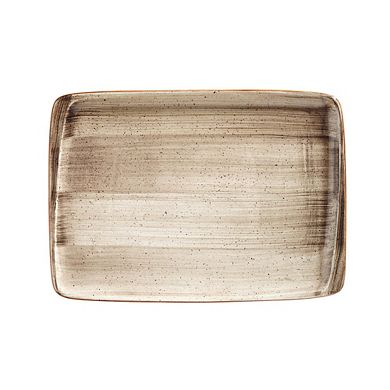 Terrain 9" x 6" Rectangular Brown Porcelain Plate (Set of 2)