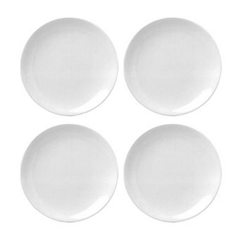 Porcelain Delta-Coupe dia.9" Round White Porcelain Plate (Set of 4)