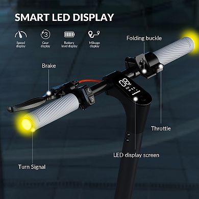 5TH WHEEL V10PRO Electric Scooter - 500W Peak, 265 lbs Capacity, 8.5" Solid Tires, Turn Signals