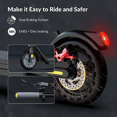 5TH WHEEL V10PRO Electric Scooter - 500W Peak, 265 lbs Capacity, 8.5" Solid Tires, Turn Signals