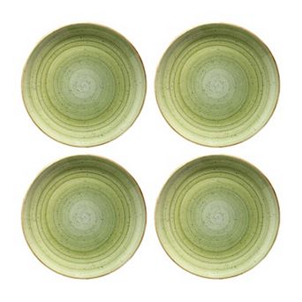 Therapy dia.8.25" Round Green Porcelain Plate (Set of 4)