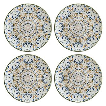 Tenango dia.12" Round Decorated Porcelain Plate (Set of 4)