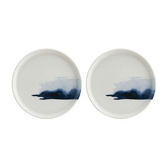 Blue Wave dia.11" Round Decorated Porcelain Plate (Set of 2)