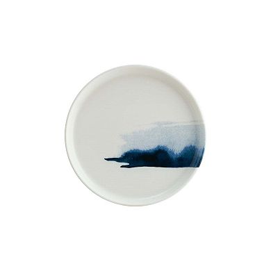 Blue Wave dia.11" Round Decorated Porcelain Plate (Set of 2)