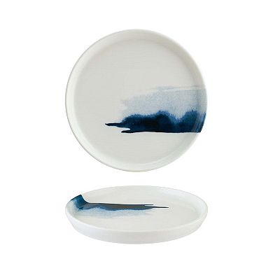 Blue Wave dia.11" Round Decorated Porcelain Plate (Set of 2)
