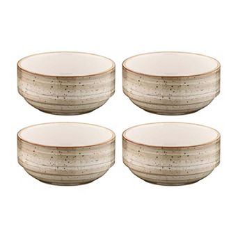 Terrain dia.5.5" h:2.5" 17 oz. Round Brown Porcelain Bowl (Set of 4)