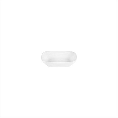 Porcelain Delta-Coupe 5.5" x 4" x h:1.25" 6 oz. Rectangular White Porcelain Deep Plate (Set of 4)