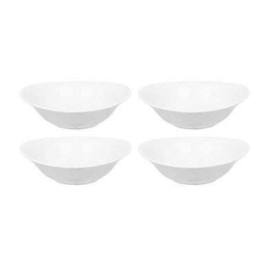 Porcelain Elips 6.25" x 5.5" x h:1.75" 10 oz. Oval White Porcelain Bowl (Set of 4)