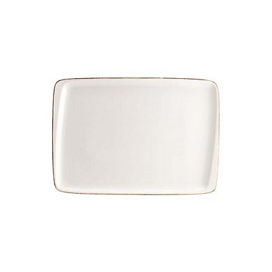 Retro 9" x 6" Rectangular Decorated Porcelain Plate (Set of 2)