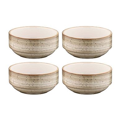 Terrain dia.4.75" h:2" 12 oz. Round Brown Porcelain Bowl (Set of 4)