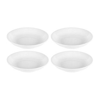 Porcelain Delta-Coupe dia.8" h:1.5" 18 oz. Round White Porcelain Deep Plate (Set of 4)