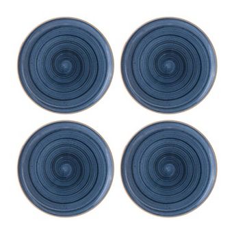 Dusk dia.10" Round Blue Porcelain Plate (Set of 4)
