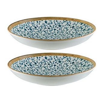 Calif dia.11" h:2.5" 57 oz. Round Decorated Porcelain Bowl (Set of 2)
