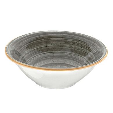 Space dia.8" h:2.5" 30 oz. Round Grey Porcelain Bowl (Set of 2)