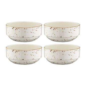 Grain dia.4.75" h:2" 12 oz. Round Decorated Porcelain Bowl (Set of 4)