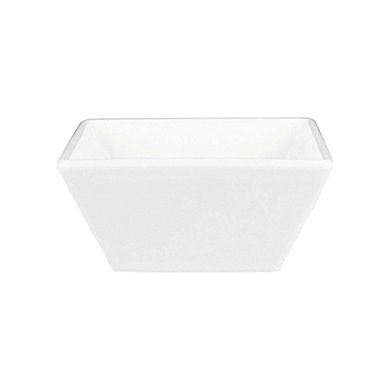 Porcelain Merid 4" x 4" x h:2" 7 oz. Square White Porcelain Bowl (Set of 4)