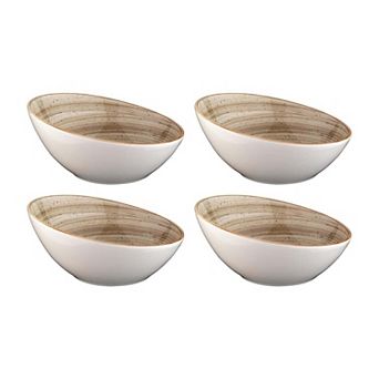 Terrain dia.6.5" h:3" 12 oz. Round Brown Porcelain Bowl (Set of 4)